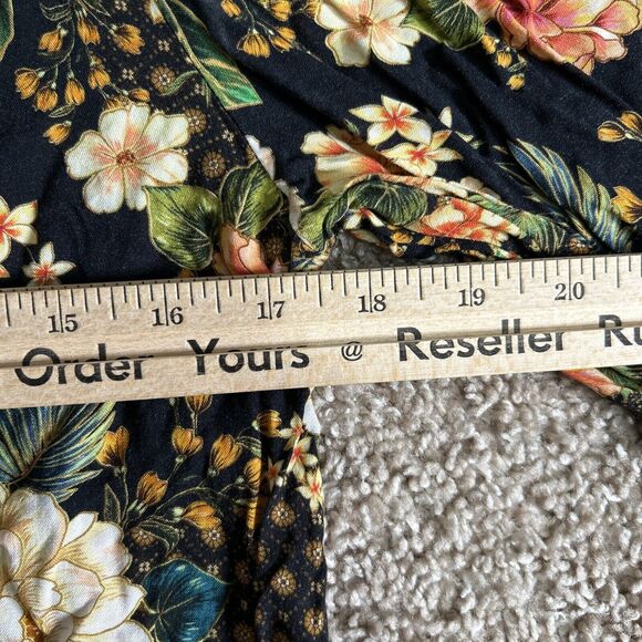 FARM Rio Siobhan Blouse size S Flare Sleeve Floral Button Top Boho Anthropologie - Picture 13 of 15